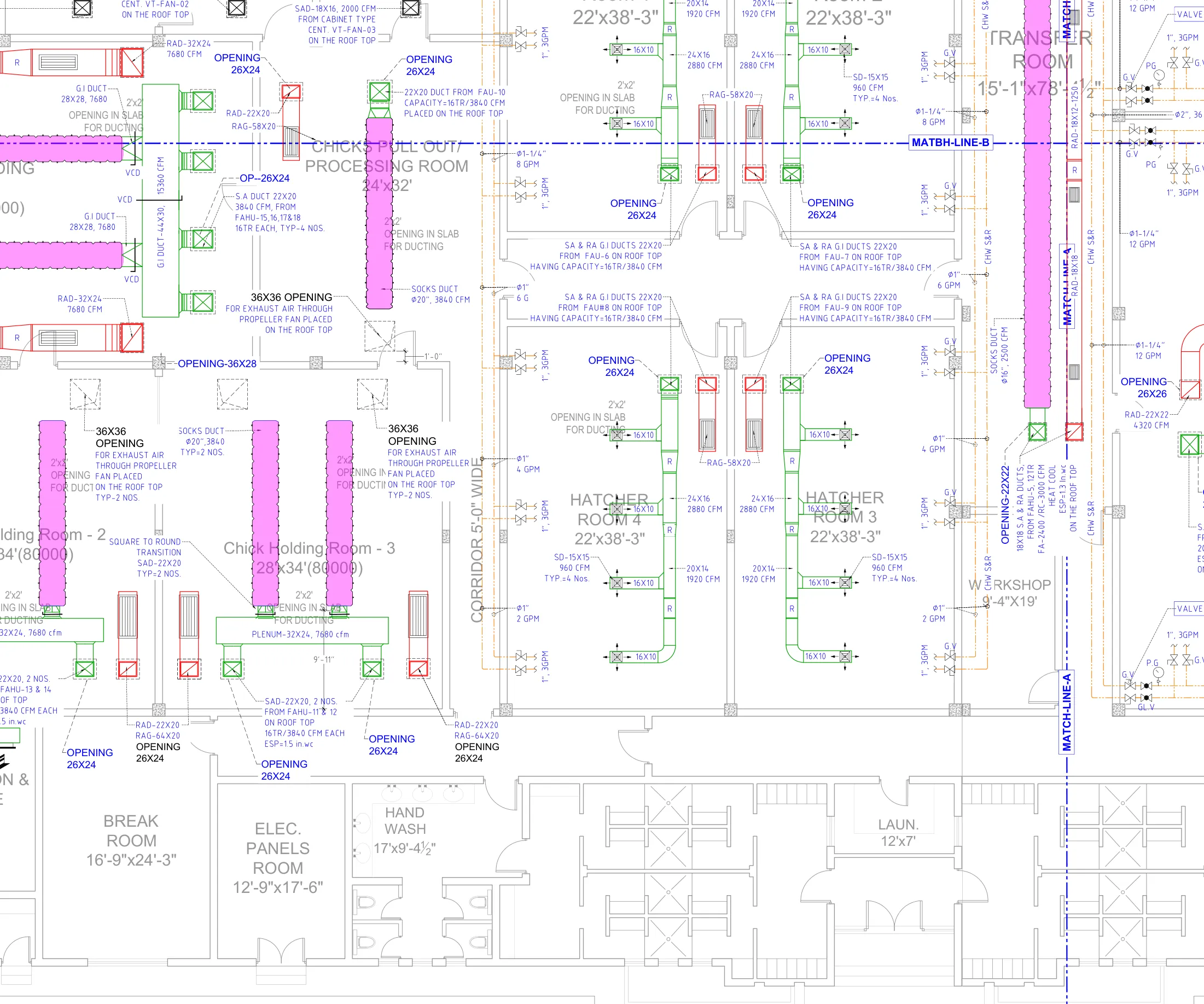 Ground floor layout, partial view