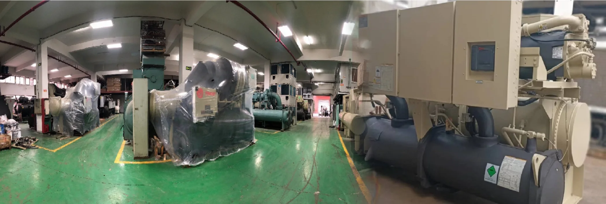 Imported chillers in the warehouse