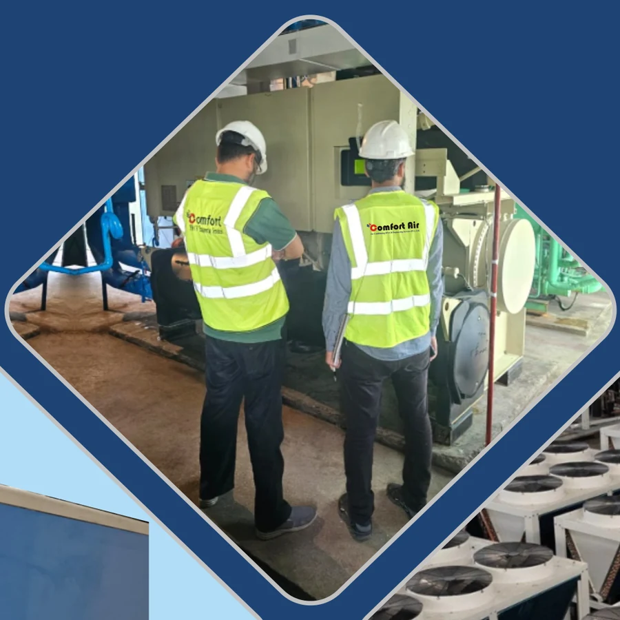 Comfort Engineers At A Chiller Plant Room