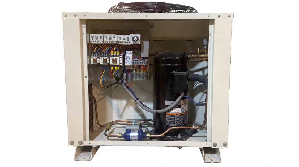 Comfort condensing unit, service panel open